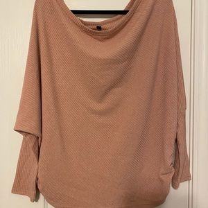 Peach 3/4 Sleeve Off The Shoulder Shirt